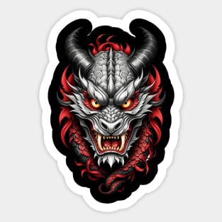 Red and Black Dragon Sticker
